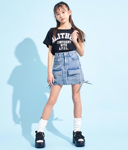 サイド ドロスト リボン カーゴ スカート