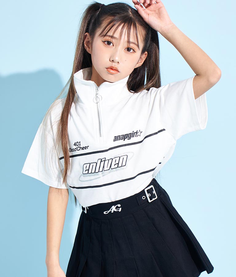 スポーティー ロゴ ハーフ ジップTシャツ 913-7362