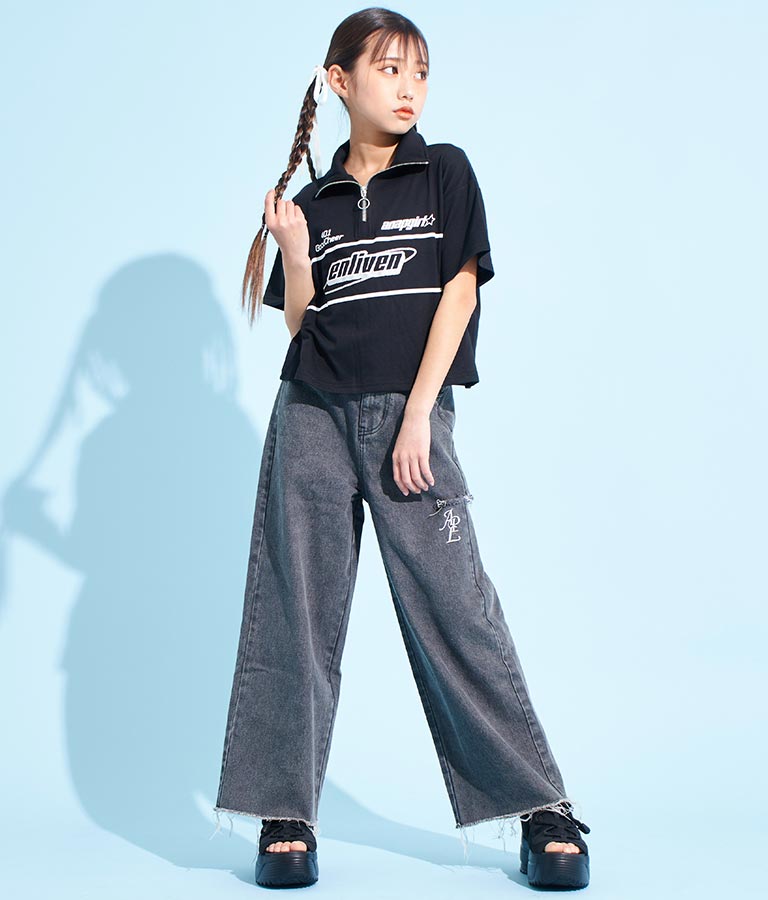 スポーティー ロゴ ハーフ ジップTシャツ 913-7362