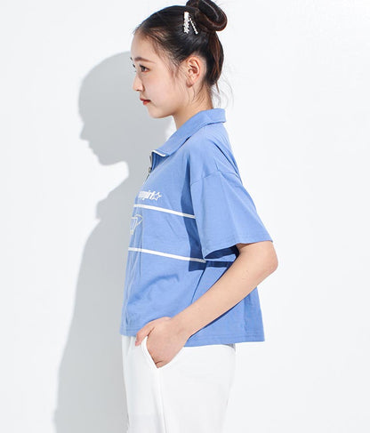 スポーティー ロゴ ハーフ ジップTシャツ 913-7362