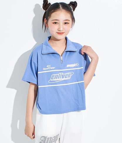 スポーティー ロゴ ハーフ ジップTシャツ 913-7362