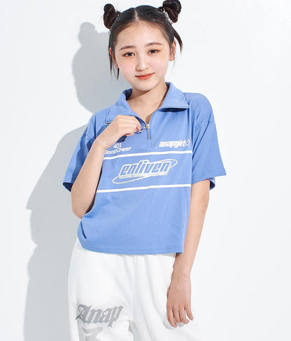 スポーティー ロゴ ハーフ ジップTシャツ 913-7362