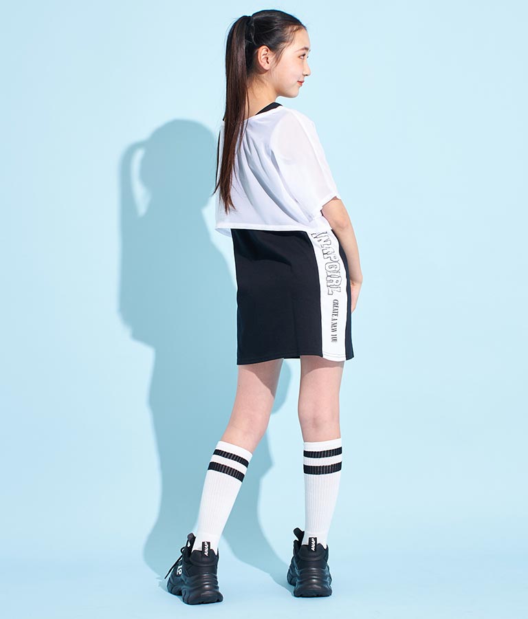 シアー Tシャツ × サイド ライン タンク ワンピース SET 918-7478