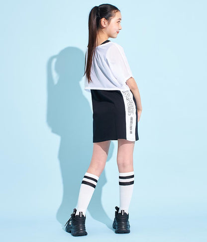 シアー Tシャツ × サイド ライン タンク ワンピース SET 918-7478