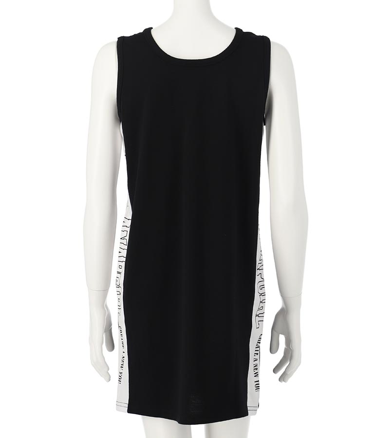 シアー Tシャツ × サイド ライン タンク ワンピース SET 918-7478