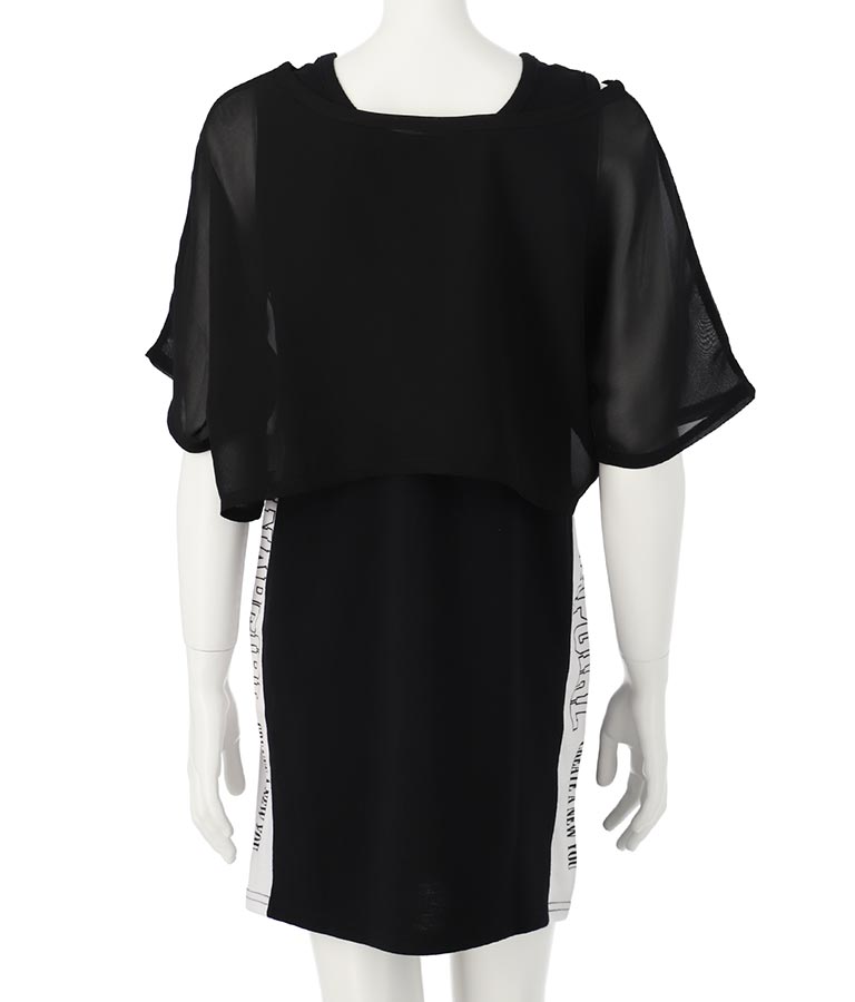 シアー Tシャツ × サイド ライン タンク ワンピース SET 918-7478