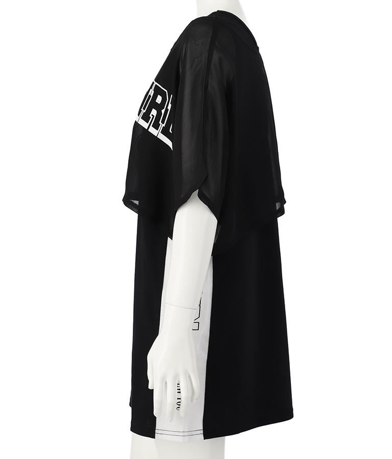 シアー Tシャツ × サイド ライン タンク ワンピース SET 918-7478