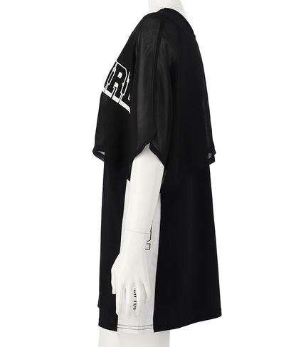 シアー Tシャツ × サイド ライン タンク ワンピース SET 918-7478