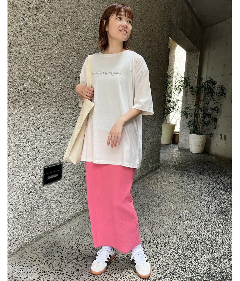 メッセージ プリント ビッグ Tシャツ 853-5854