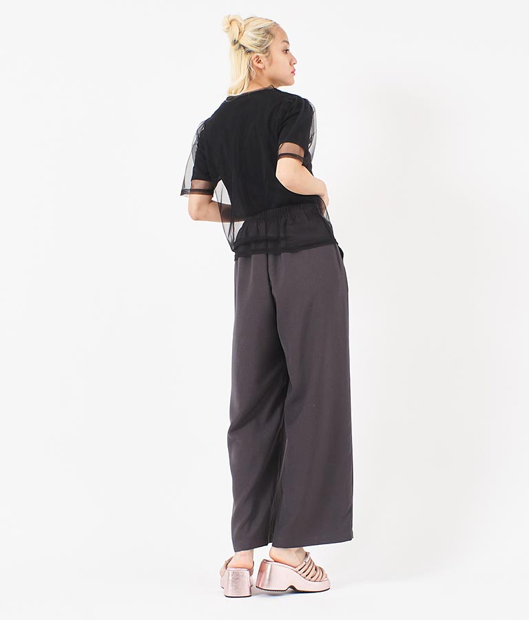 ウエスト ゴム スラックス パンツ 【セットアップ着用可】 152-5572