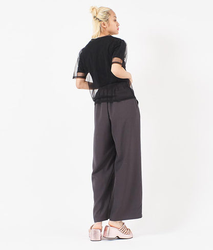 ウエスト ゴム スラックス パンツ 【セットアップ着用可】 152-5572