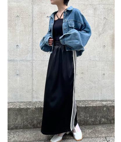 光沢 サテン ライン スカート 791-9160