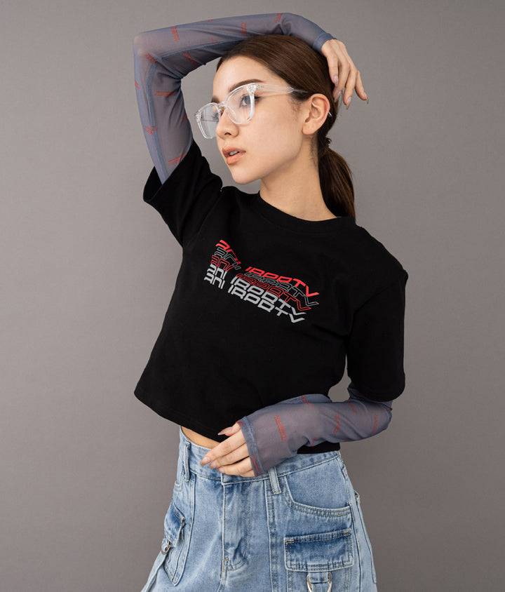 リフレクタークロップドTシャツ 30-3062