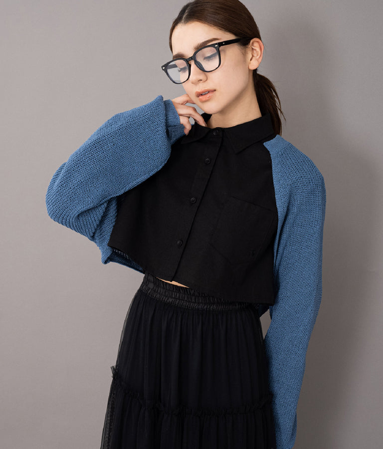 長袖クロップドシャツ 30-3080