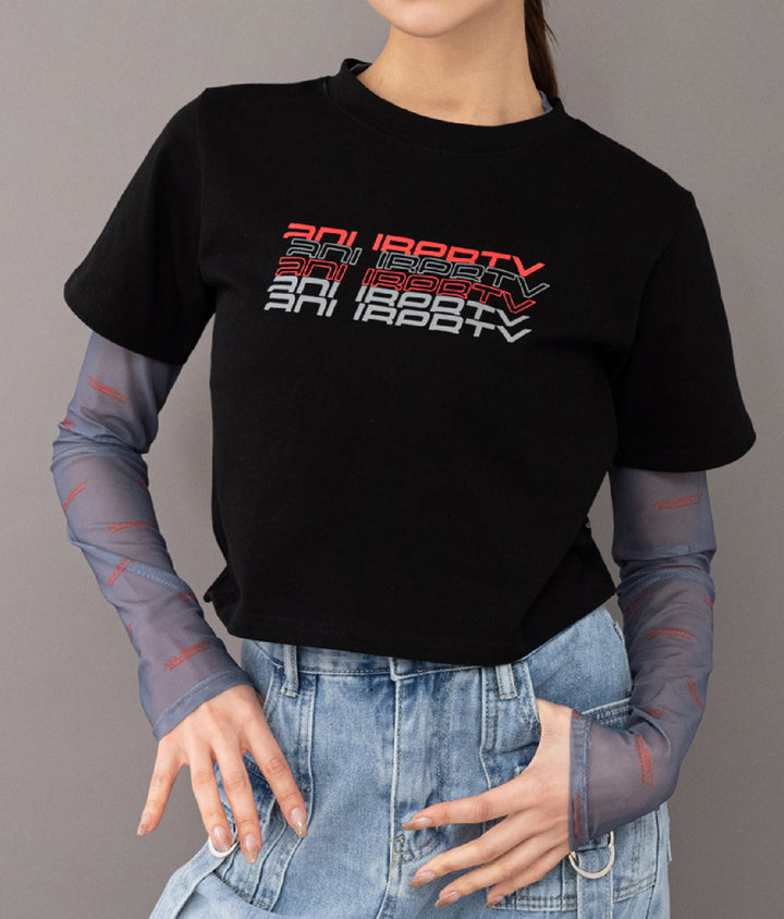リフレクタークロップドTシャツ 30-3062