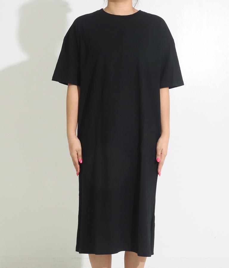 無地 スラブ マキシ ロング ワンピース 857-5819