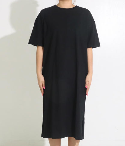 無地 スラブ マキシ ロング ワンピース 857-5819