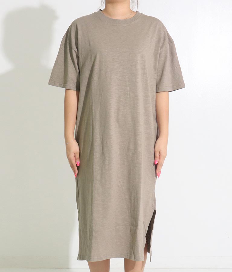 無地 スラブ マキシ ロング ワンピース 857-5819