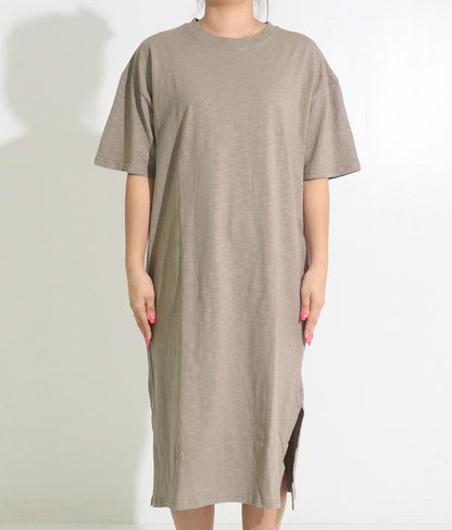 無地 スラブ マキシ ロング ワンピース 857-5819