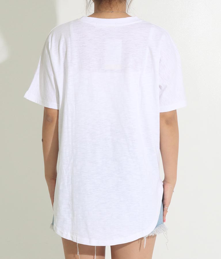 切替 ビッグ 無地 半袖 スラブ Tシャツ 853-5818