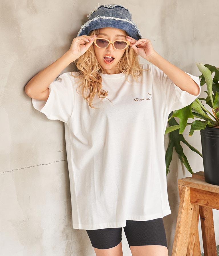 Hawaii プリント ビッグ Tシャツ 853-5855