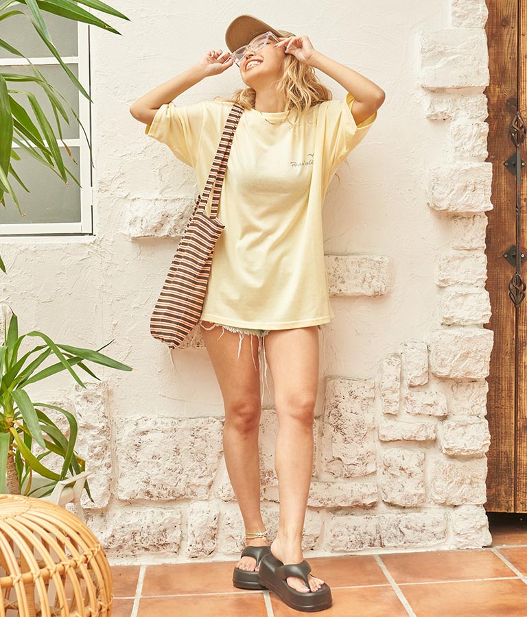 Hawaii プリント ビッグ Tシャツ 853-5855