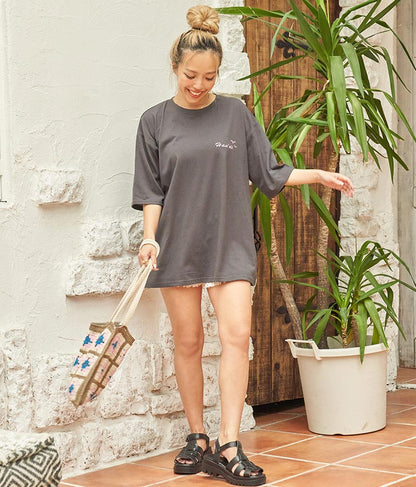 Hawaii プリント ビッグ Tシャツ 853-5855