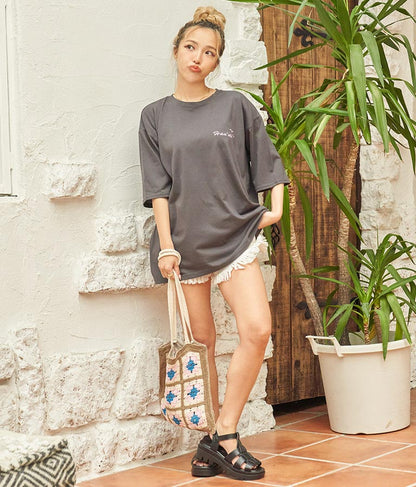 Hawaii プリント ビッグ Tシャツ 853-5855