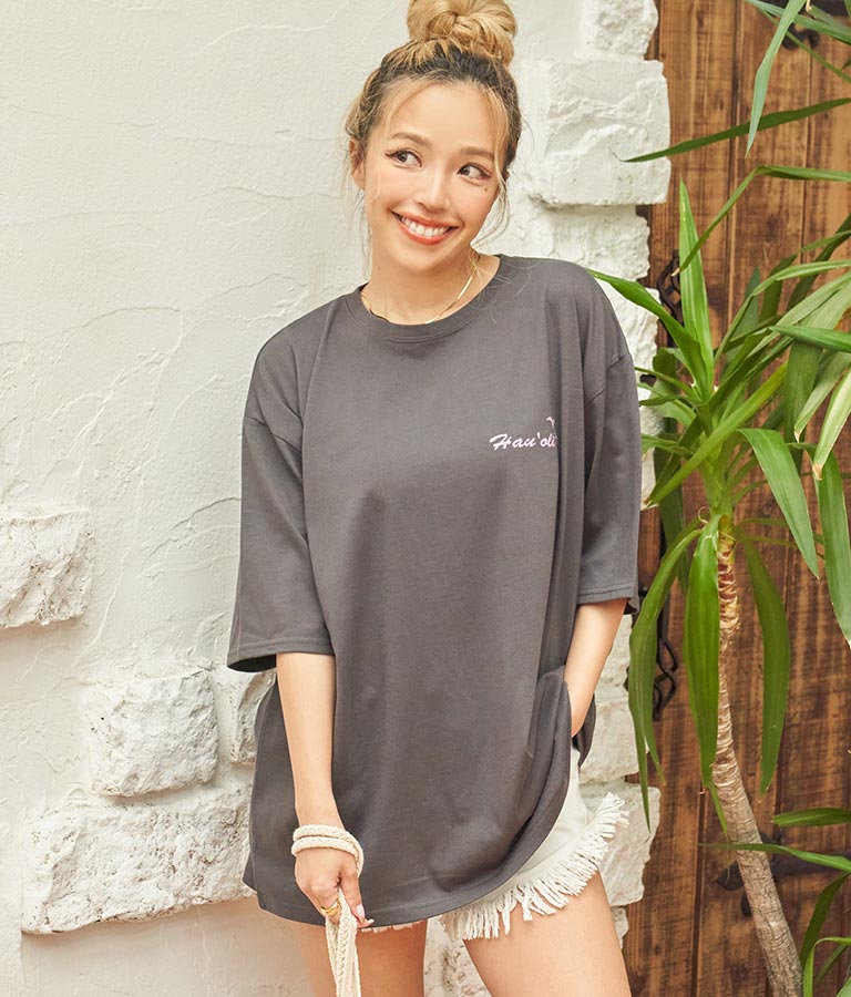Hawaii プリント ビッグ Tシャツ 853-5855