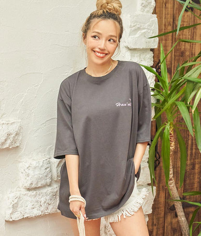 Hawaii プリント ビッグ Tシャツ 853-5855