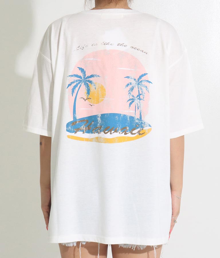 Hawaii プリント ビッグ Tシャツ 853-5855