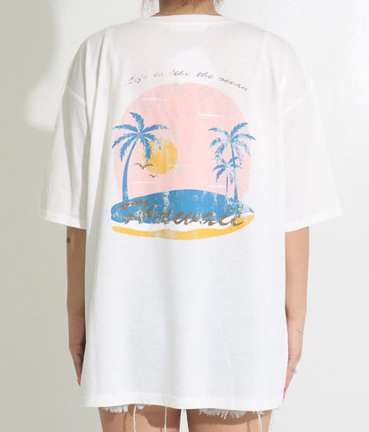 Hawaii プリント ビッグ Tシャツ 853-5855