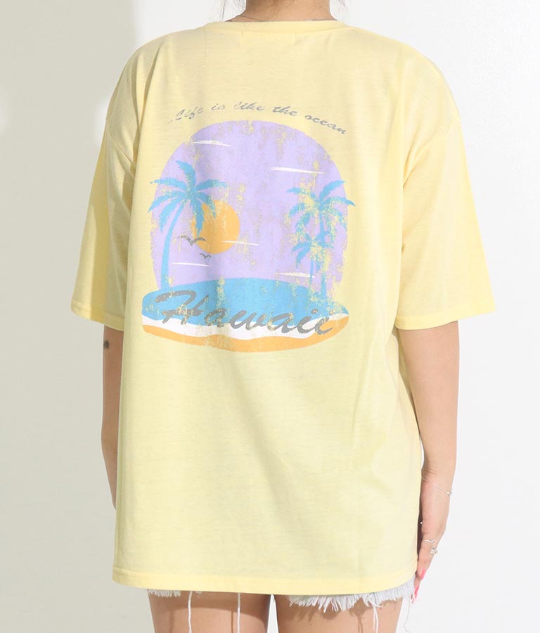 Hawaii プリント ビッグ Tシャツ 853-5855