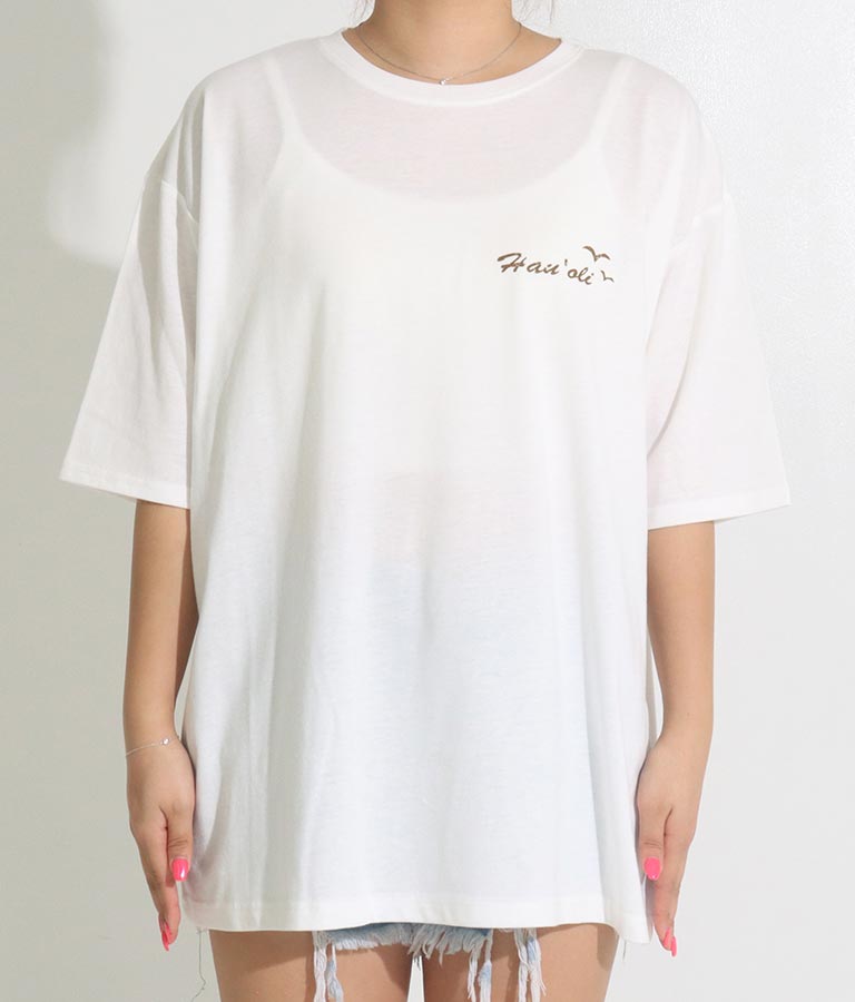 Hawaii プリント ビッグ Tシャツ 853-5855
