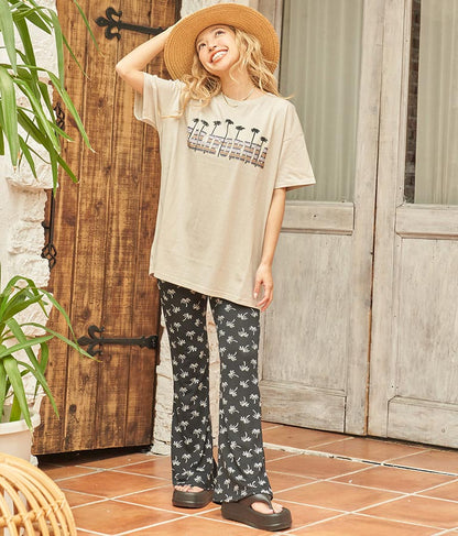 CALIFORNIA ボーダー パームツリー 半袖 ビッグ Tシャツ 853-5868