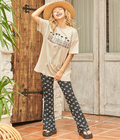 CALIFORNIA ボーダー パームツリー 半袖 ビッグ Tシャツ 853-5868