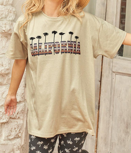 CALIFORNIA ボーダー パームツリー 半袖 ビッグ Tシャツ 853-5868