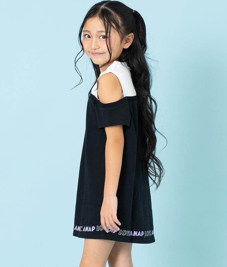 アシンメトリー オフショルダー バックジップ ワンピース 427-3278