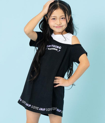 アシンメトリー オフショルダー バックジップ ワンピース 427-3278