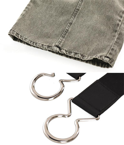 【ティーンズライン】ベルト付 ケミカル ストレート パンツ （M、Lサイズ展開） 912-7501