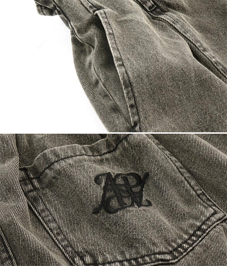 【ティーンズライン】ベルト付 ケミカル ストレート パンツ （M、Lサイズ展開） 912-7501