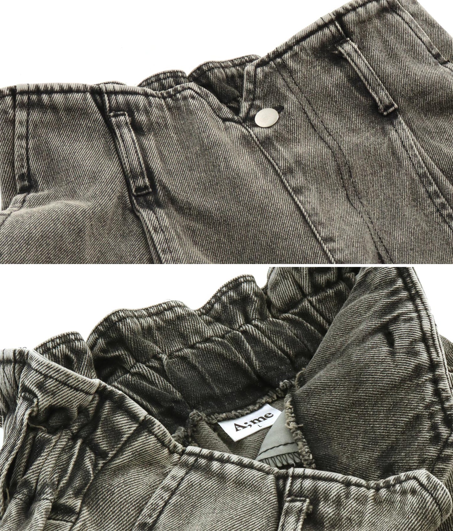 【ティーンズライン】ベルト付 ケミカル ストレート パンツ （M、Lサイズ展開） 912-7501