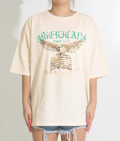 イーグル プリント コットン ビッグ Tシャツ 853-5861
