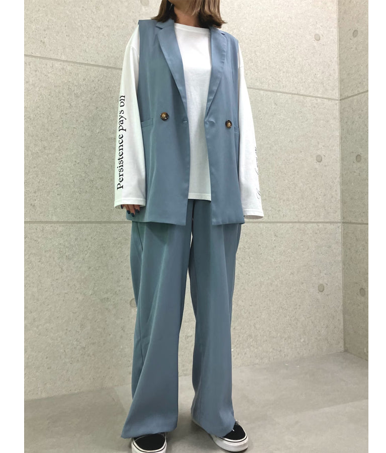 ウエスト ゴム スラックス パンツ 【セットアップ着用可】 152-5572