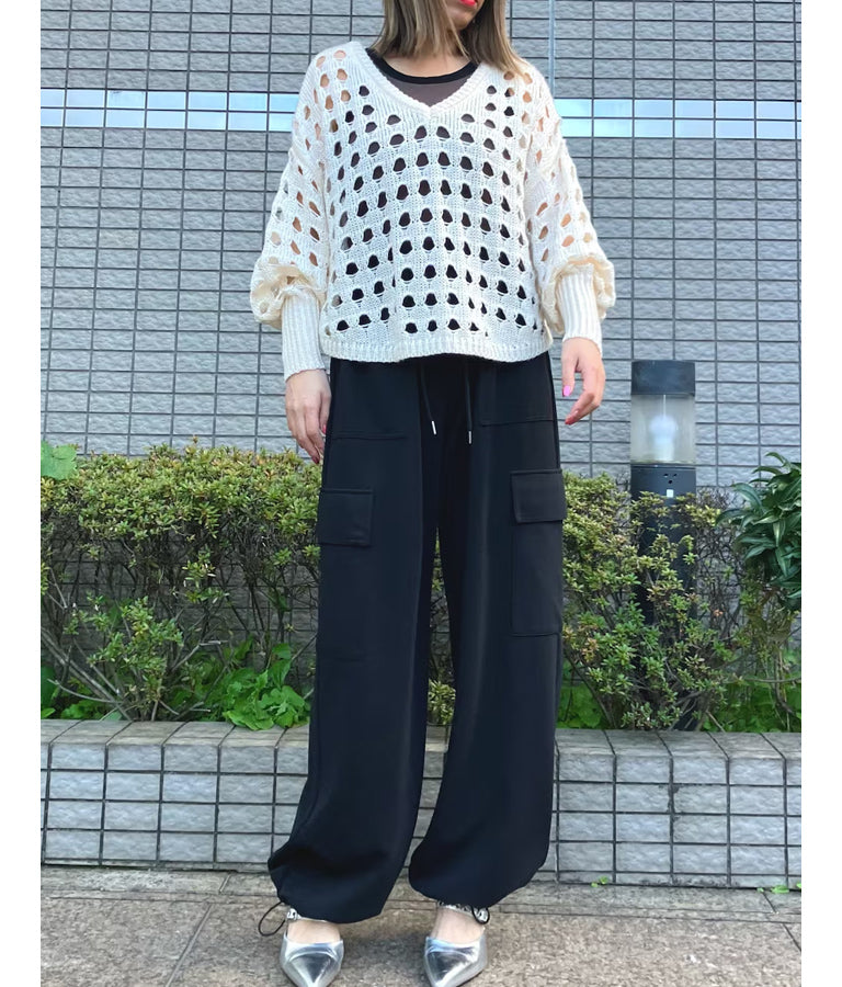 穴あき デザイン ニット トップス 793-9126