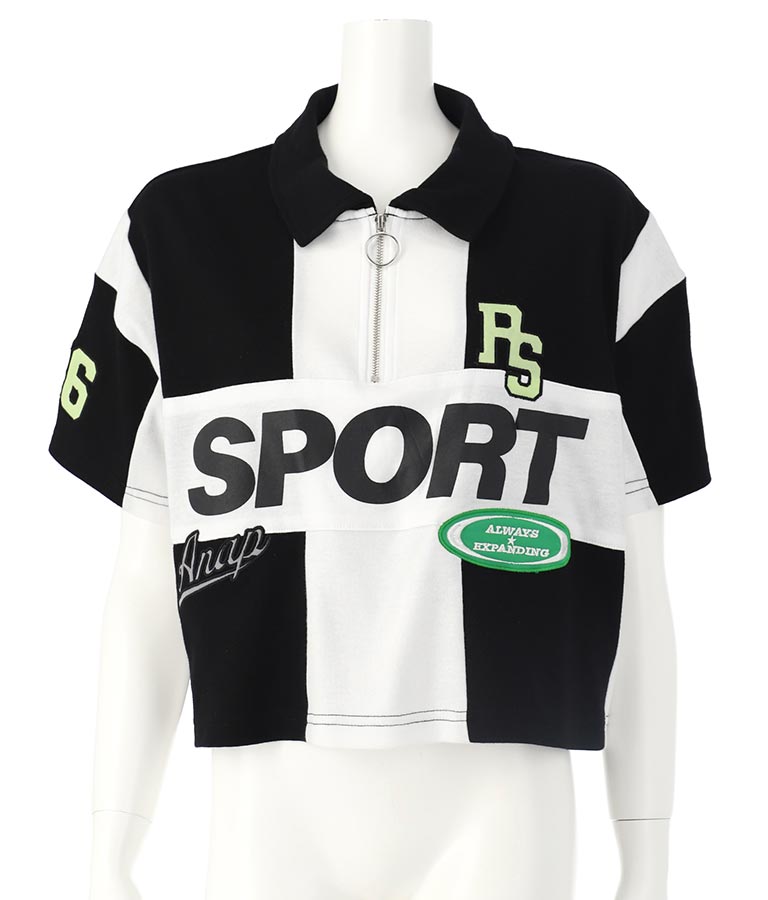 ANAP R+S【 リラスポ 】ハーフジップ ユニフォーム トップス ( ユニセックス アイテム、吸水速乾加工) 913-7485