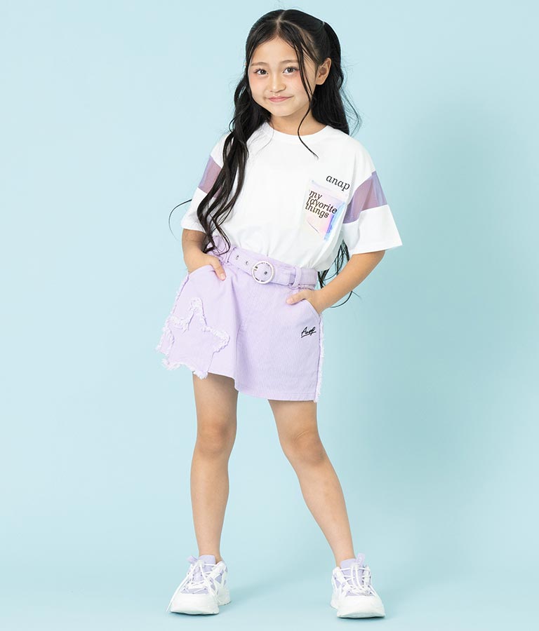 クリア ポケット付 メッシュ 切替 ビッグ Tシャツ