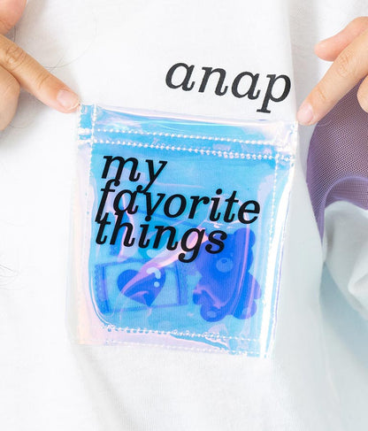 クリア ポケット付 メッシュ 切替 ビッグ Tシャツ 423-3307