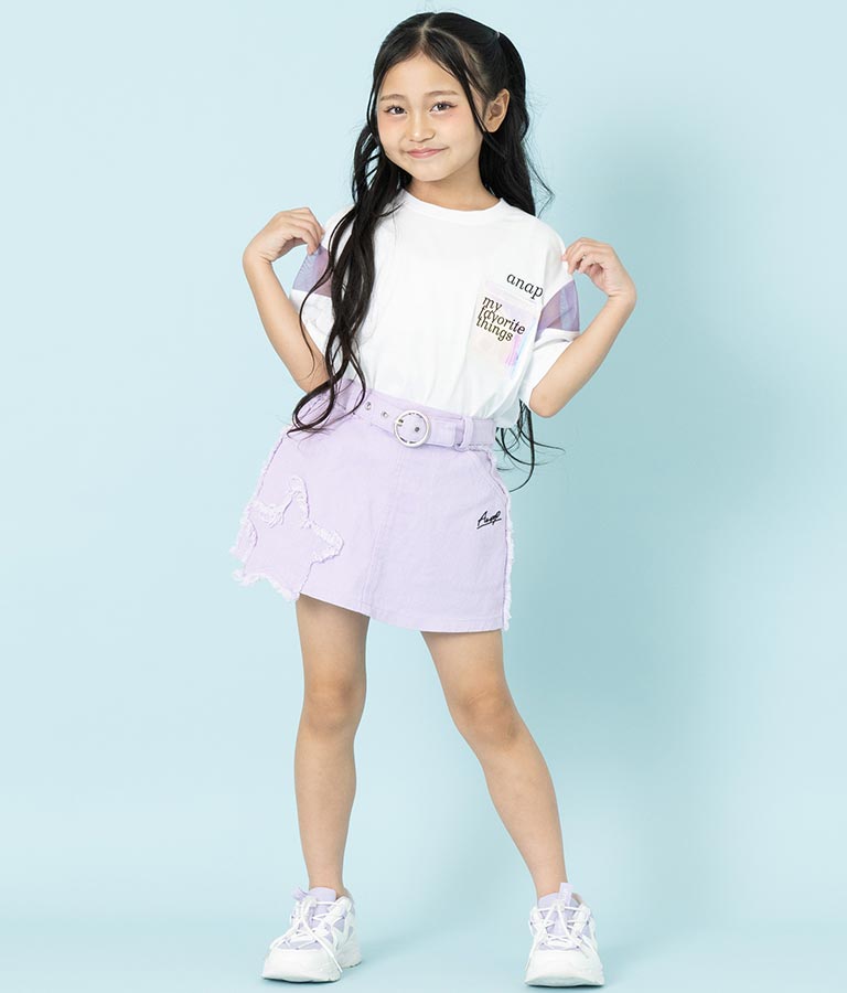 クリア ポケット付 メッシュ 切替 ビッグ Tシャツ 423-3307