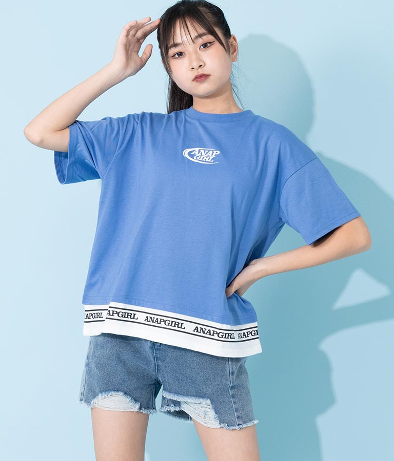 フェイクレイヤード トップス Tシャツ